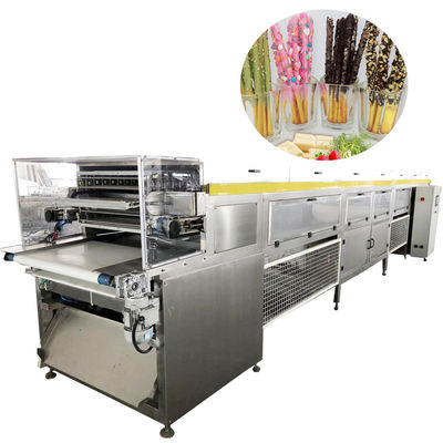سعر جيد 1300kg/h آلة تشوكولاتة Enrober 600mm الحزام عرض شريط طلاء خط المعدات الانترنت